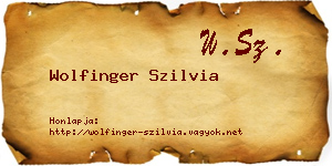 Wolfinger Szilvia névjegykártya